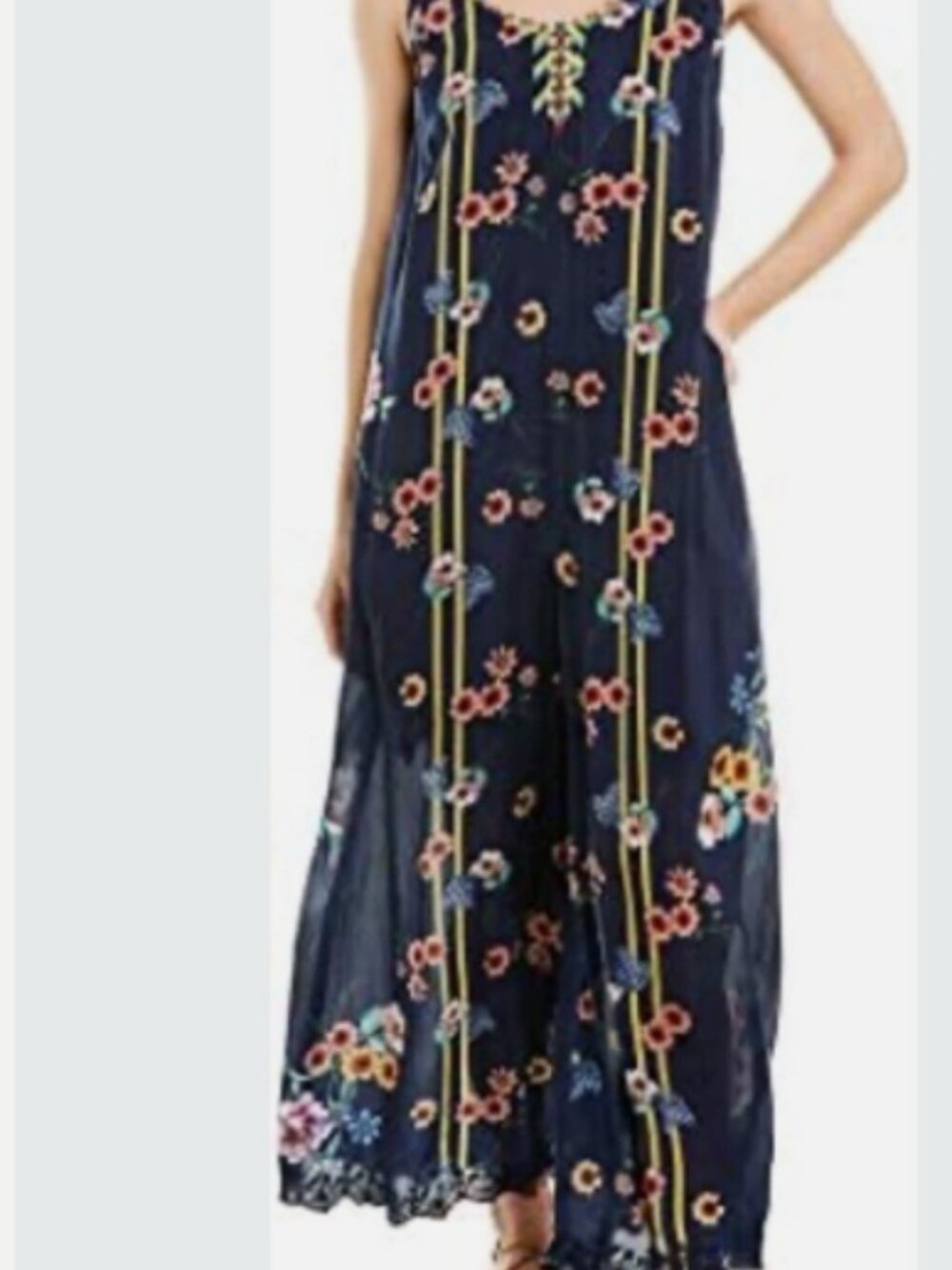Johnny Was XXL Lined JumpSuit Blue Zaiko New With Tags - Picture 13 of 13